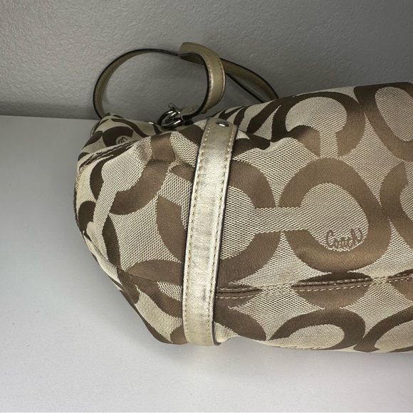 Coach Y2K Tan, Brown and Gold Alexandra Bag with Dusty. - Picture 6 of 16